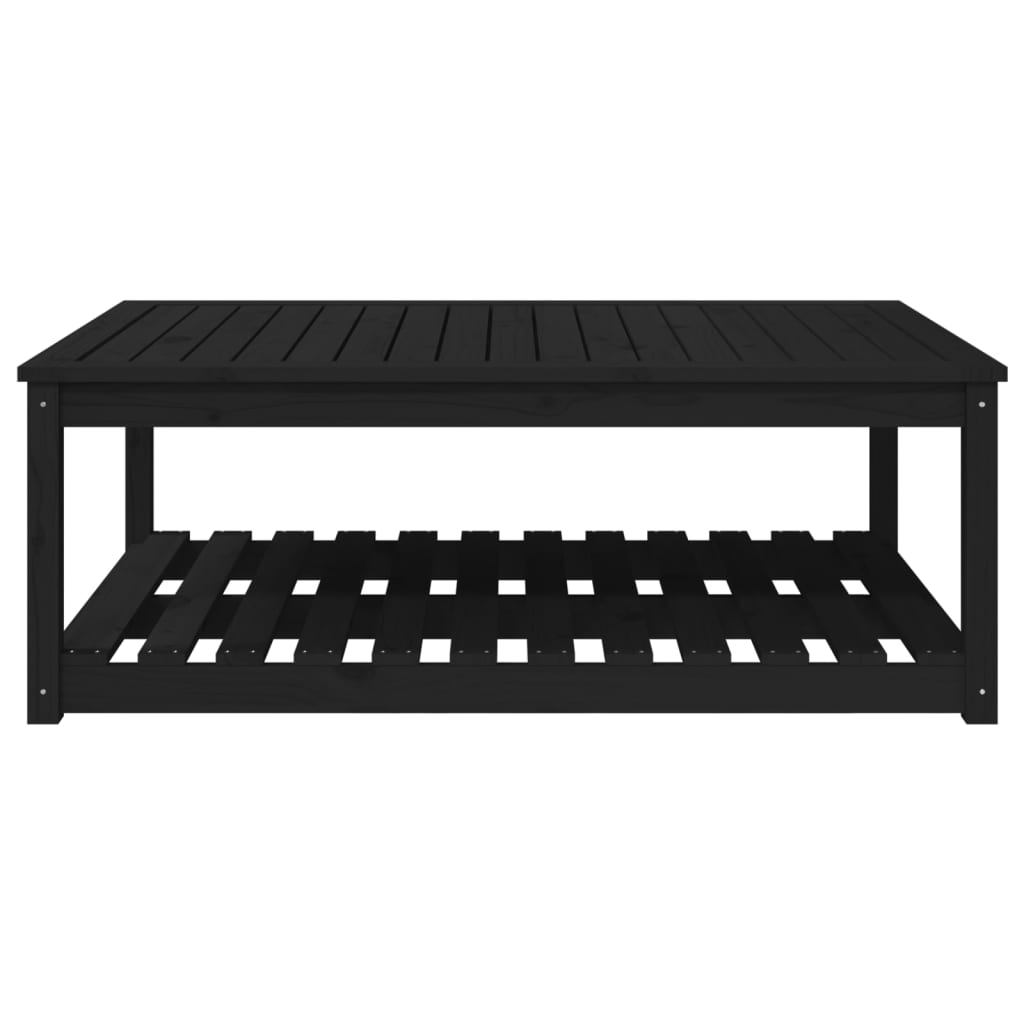 Tavolo da Giardino Nero 121x82,5x45 cm Legno Massello di Pino 824152