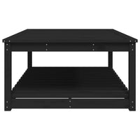 Tavolo da Giardino Nero 121x82,5x45 cm Legno Massello di Pino 824152