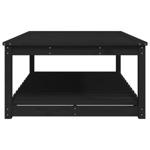 Tavolo da Giardino Nero 121x82,5x45 cm Legno Massello di Pino 824152