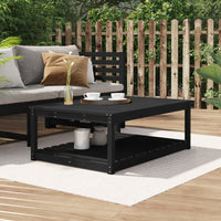 Tavolo da Giardino Nero 121x82,5x45 cm Legno Massello di Pino 824152