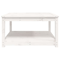 Tavolo da Giardino Bianco 82,5x82,5x45cm Legno Massello di Pino 824142