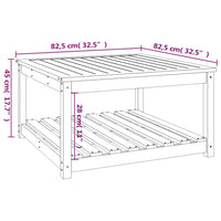 Tavolo da Giardino Bianco 82,5x82,5x45cm Legno Massello di Pino 824142