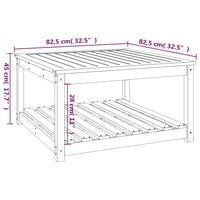 Tavolo da Giardino Grigio 82,5x82,5x45 cm Legno Massello Pino 824143