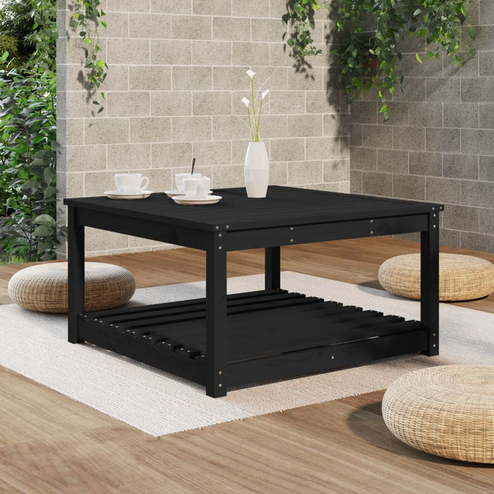 Tavolo da Giardino Nero 82,5x82,5x45 cm Legno Massello di Pinocod mxl 82012