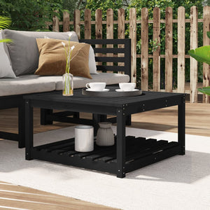 Tavolo da Giardino Nero 82,5x82,5x45 cm Legno Massello di Pinocod mxl 82012