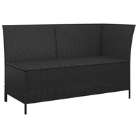 Set Divani da Giardino 3 pz con Cuscini Nero in Polyrattan cod mxl 35614