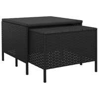 Set Divani da Giardino 3 pz con Cuscini Nero in Polyrattan cod mxl 35614