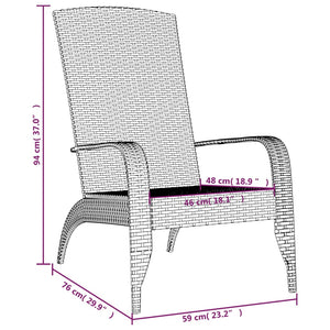 Sedia Adirondack da Giardino Nera in Polyrattan 319694