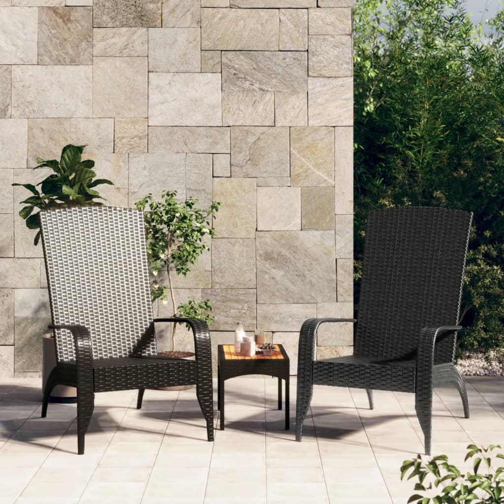 Sedia Adirondack da Giardino Nera in Polyrattan 319694