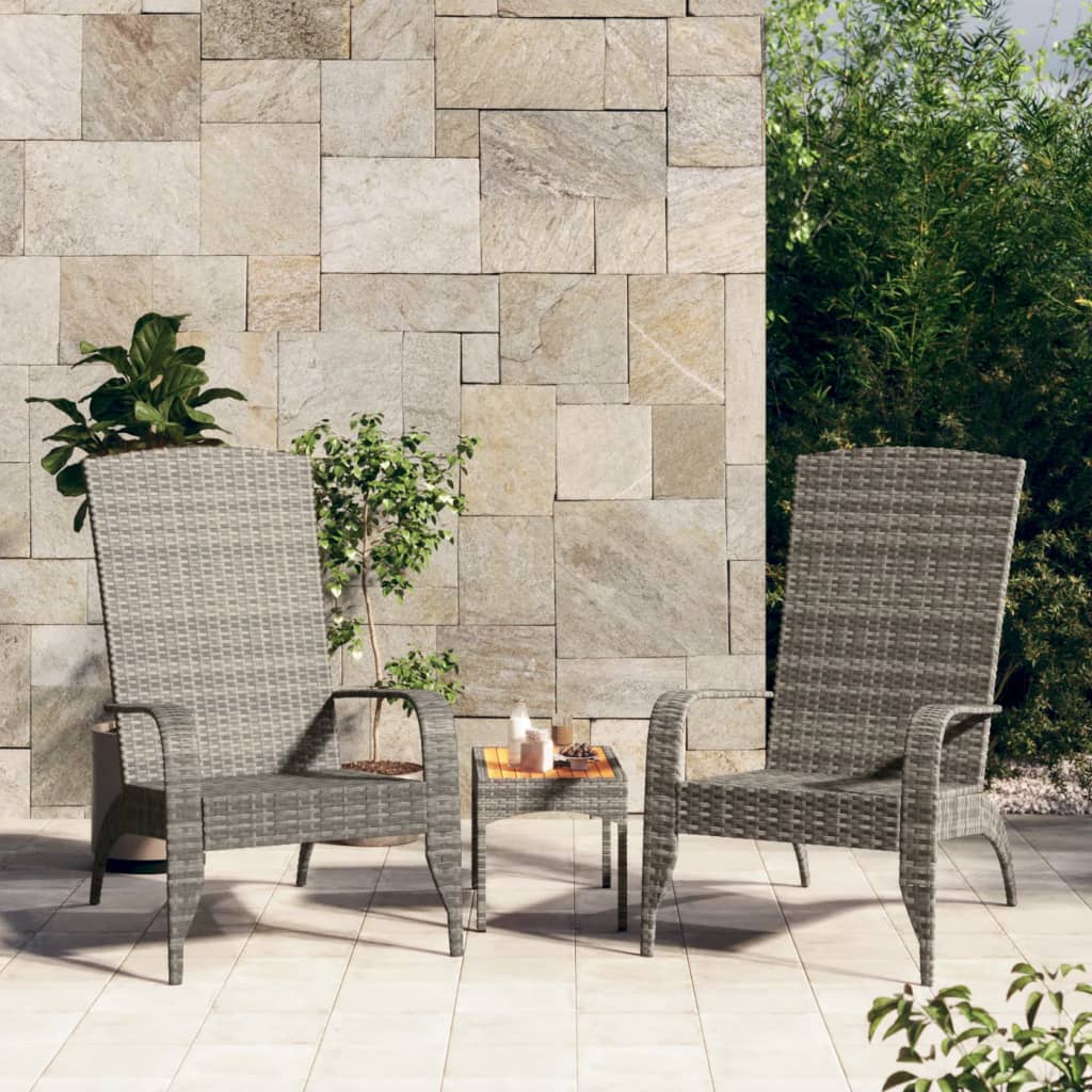 Sedia Adirondack da Giardino Grigia in Polyrattan cod mxl 45358