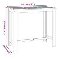 Tavolo da Bar da Giardino 120x60x105cm Legno Massello di Acacia 319701