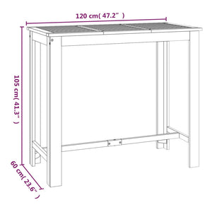 Tavolo da Bar da Giardino 120x60x105cm Legno Massello di Acacia 319701