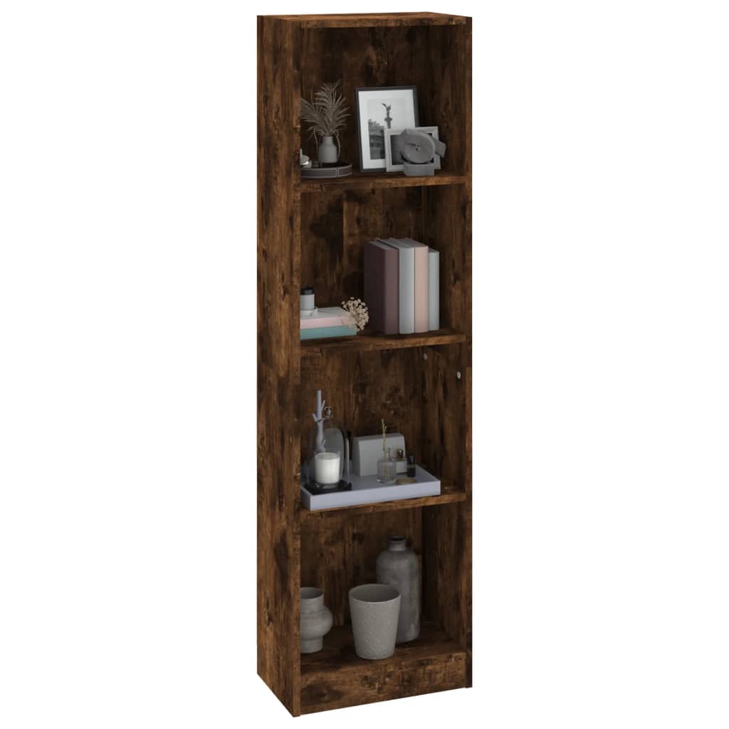 Libreria a 4 Ripiani Rovere Fumo 40x24x143 cm Legno Multistrato cod mxl 13270