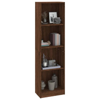 Libreria 4 Ripiani Rovere Marrone 40x24x143cm Legno Multistrato