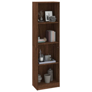 Libreria 4 Ripiani Rovere Marrone 40x24x143cm Legno Multistrato 816067