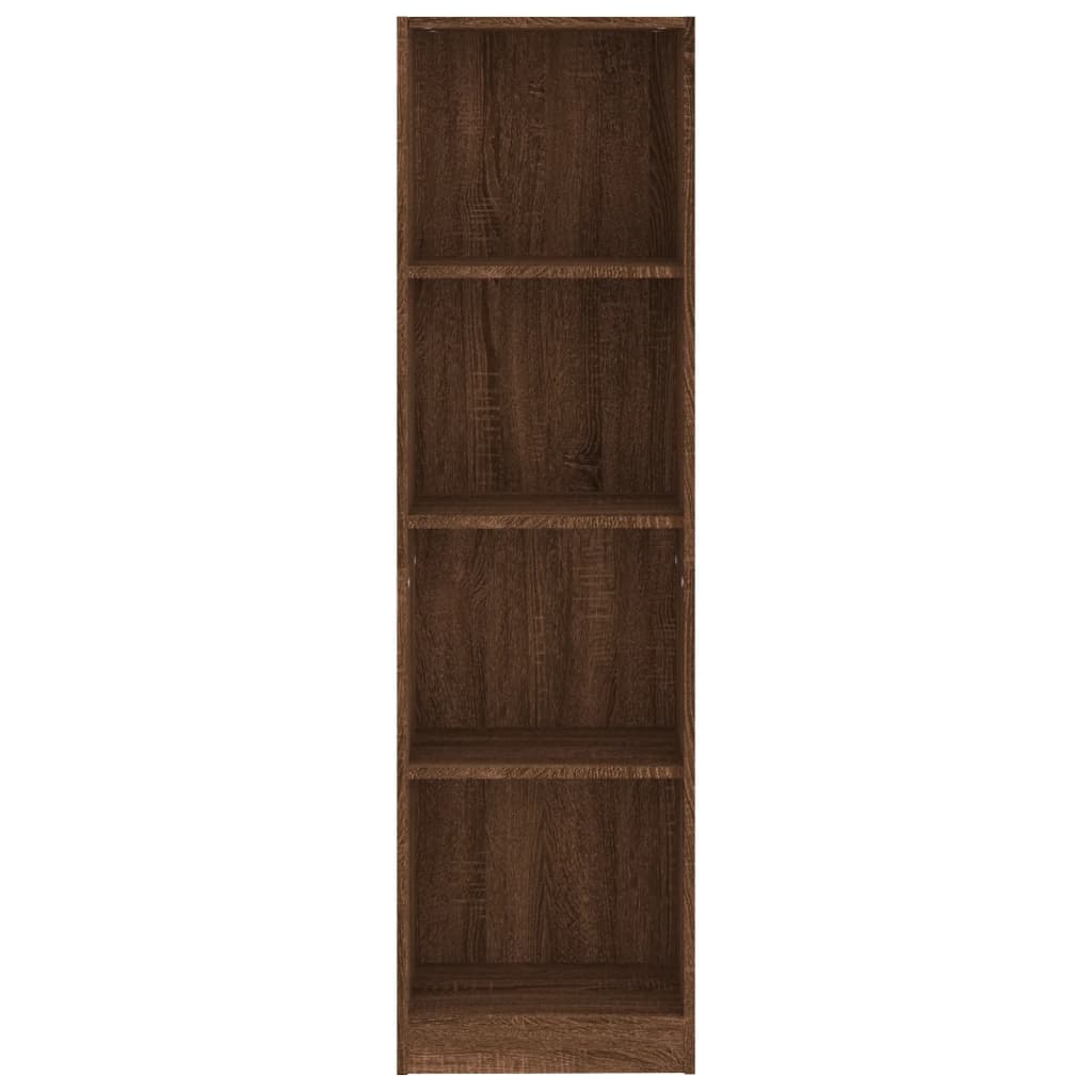 Libreria 4 Ripiani Rovere Marrone 40x24x143cm Legno Multistrato