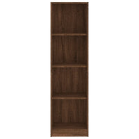 Libreria 4 Ripiani Rovere Marrone 40x24x143cm Legno Multistrato