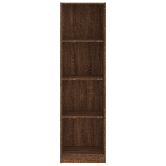 Libreria 4 Ripiani Rovere Marrone 40x24x143cm Legno Multistrato