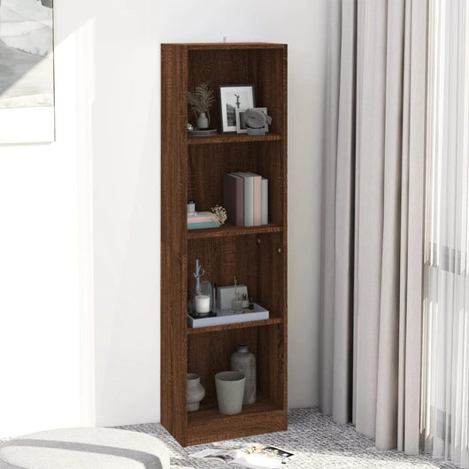 Libreria 4 Ripiani Rovere Marrone 40x24x143cm Legno Multistrato 816067