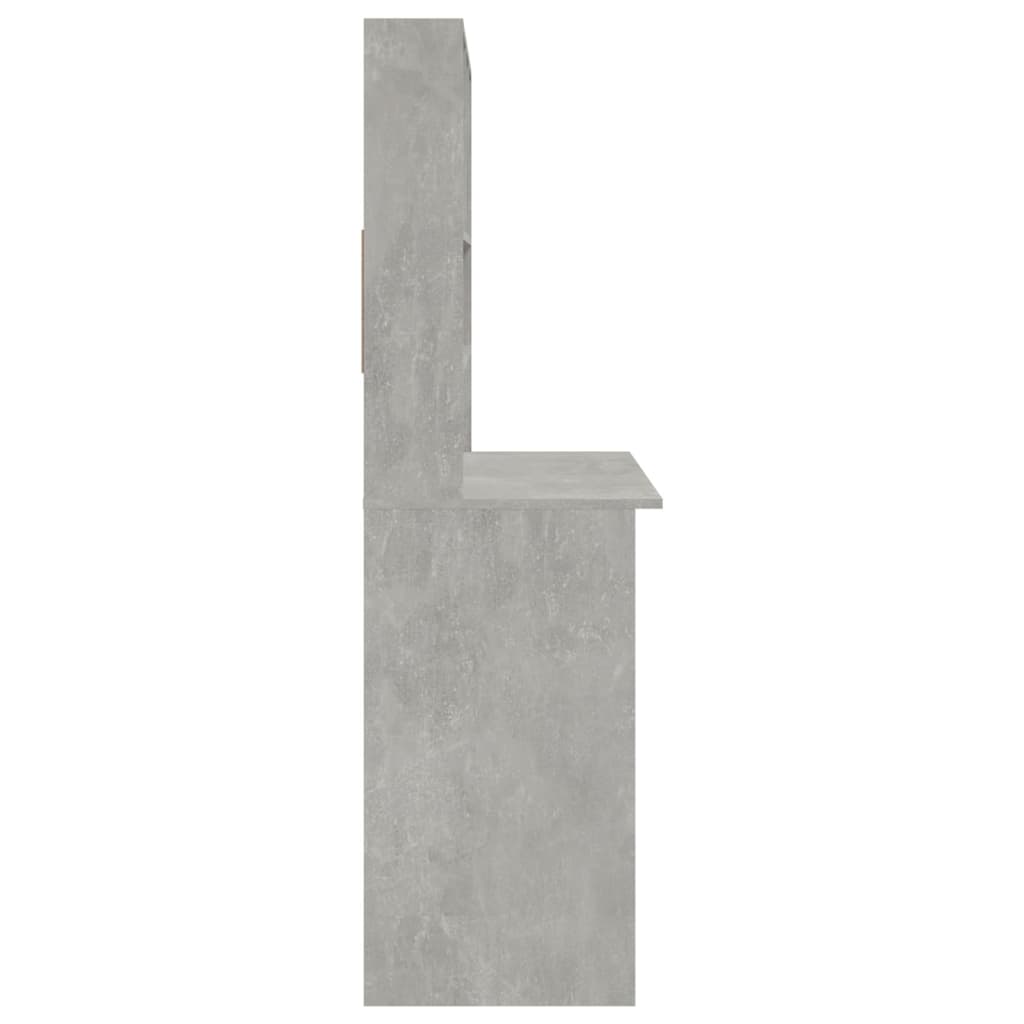 Scrivania Mensole Grigio Cemento 102x45x148cm Legno Multistrato 823004