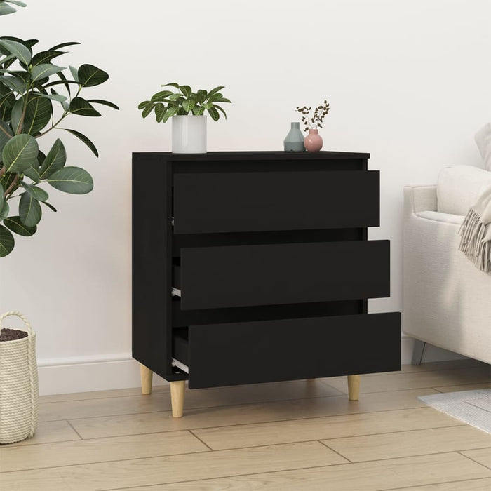 Credenza Nero 60x35x70 cm in Legno Multistrato cod mxl 27245