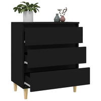 Credenza Nero 60x35x70 cm in Legno Multistrato cod mxl 27245