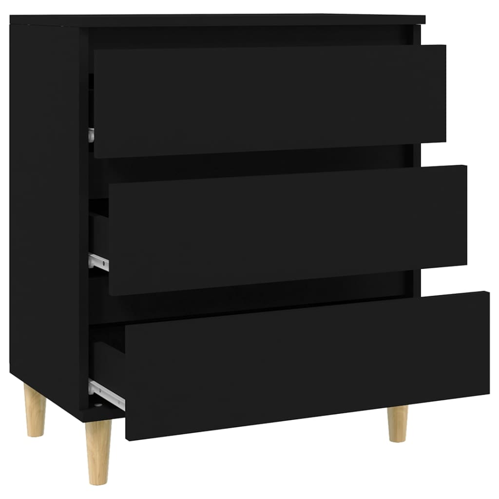 Credenza Nero 60x35x70 cm in Legno Multistrato cod mxl 27245