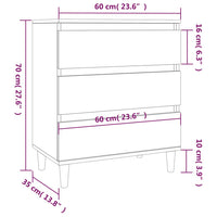 Credenza Nero 60x35x70 cm in Legno Multistrato cod mxl 27245