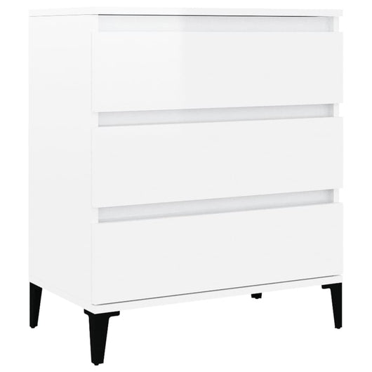 Credenza Bianco Lucido 60x35x70 cm in Legno Multistrato cod mxl 14501