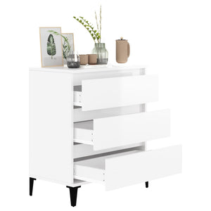 Credenza Bianco Lucido 60x35x70 cm in Legno Multistrato cod mxl 14501