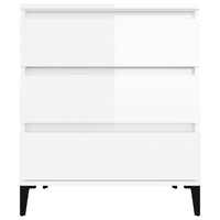 Credenza Bianco Lucido 60x35x70 cm in Legno Multistrato cod mxl 14501