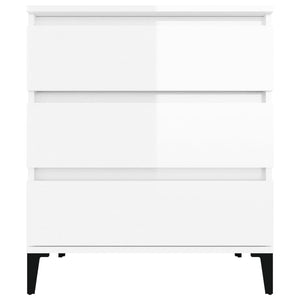 Credenza Bianco Lucido 60x35x70 cm in Legno Multistrato cod mxl 14501