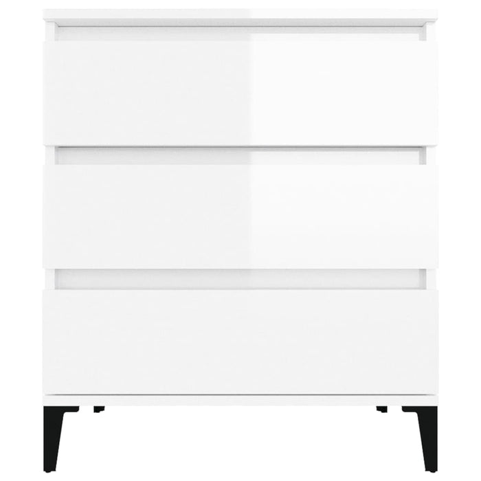 Credenza Bianco Lucido 60x35x70 cm in Legno Multistrato cod mxl 14501