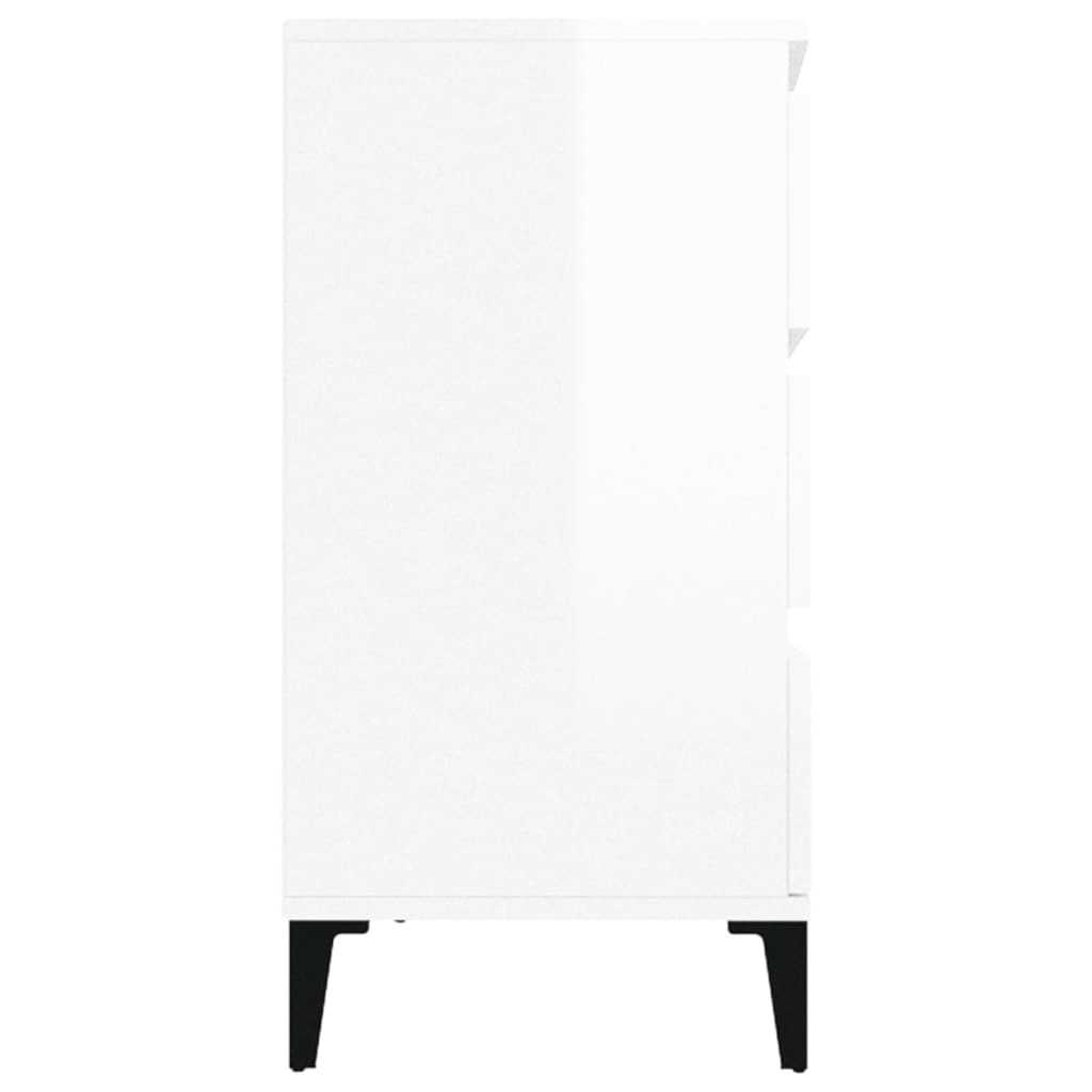 Credenza Bianco Lucido 60x35x70 cm in Legno Multistrato cod mxl 14501