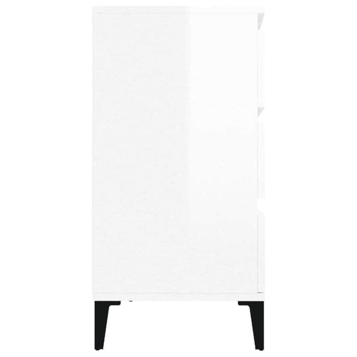 Credenza Bianco Lucido 60x35x70 cm in Legno Multistrato cod mxl 14501