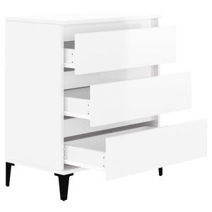 Credenza Bianco Lucido 60x35x70 cm in Legno Multistrato cod mxl 14501