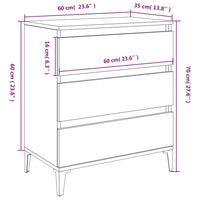 Credenza Bianco Lucido 60x35x70 cm in Legno Multistrato cod mxl 14501