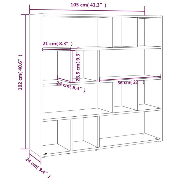 Libreria/Divisorio Nero 105x24x102 cm cod mxl 69424