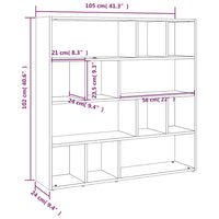 Libreria/Divisorio Rovere Fumo 105x24x102 cm 823250