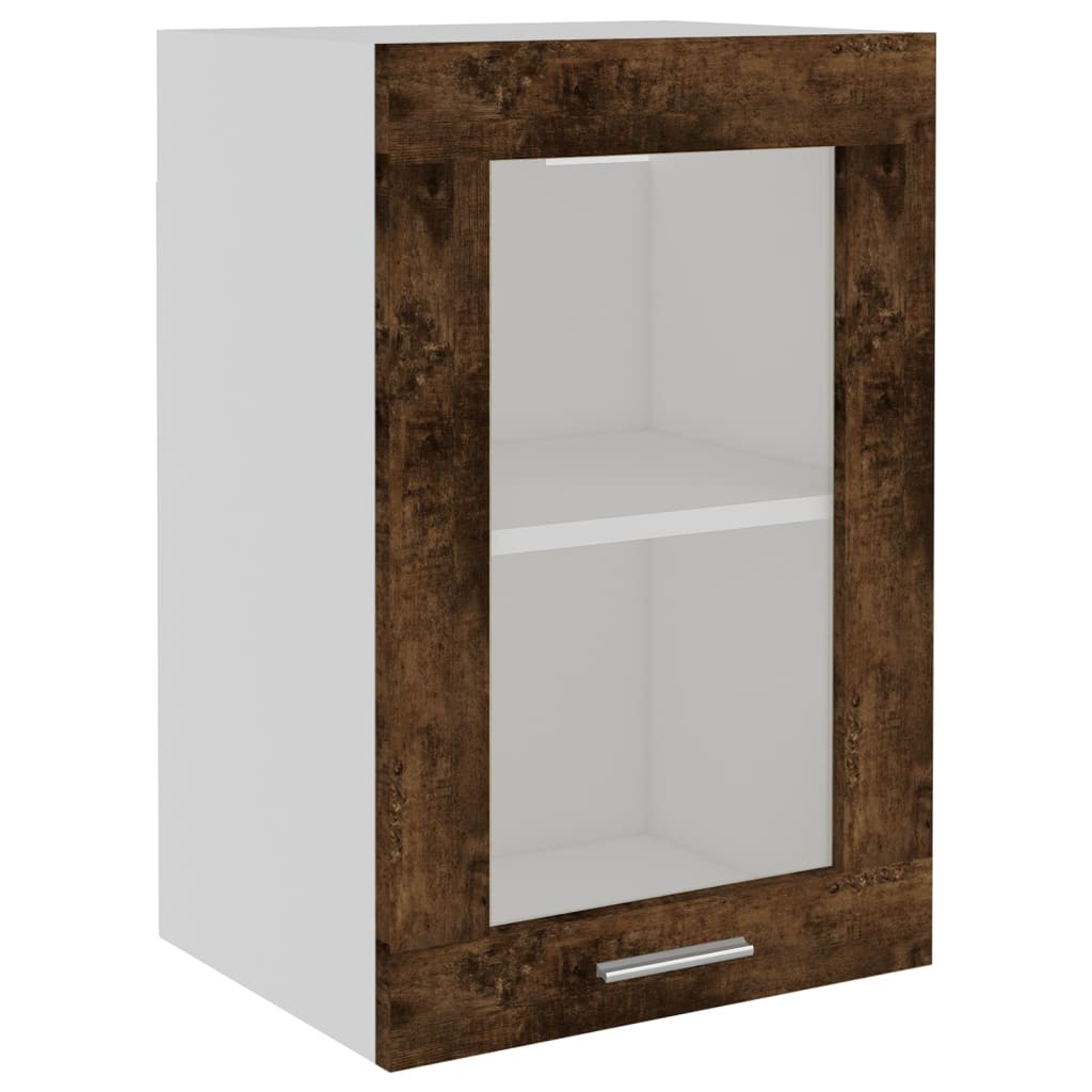 Mobile Pensile Vetro Rovere Fumo 40x31x60 cm Legno Multistrato 826345