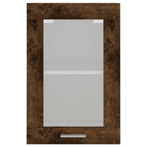 Mobile Pensile Vetro Rovere Fumo 40x31x60 cm Legno Multistrato 826345