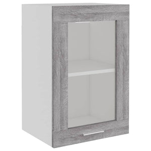 Mobile Pensile Vetro Grigio Sonoma 40x31x60cm Legno Multistrato 826346