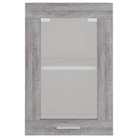 Mobile Pensile Vetro Grigio Sonoma 40x31x60cm Legno Multistrato 826346