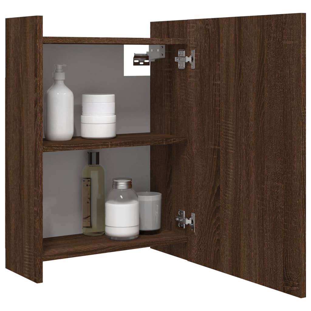 Mobile Bagno con Specchio Rovere Marrone 62,5x20,5x64 cm Legno 826353