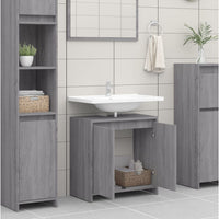 Armadietto Bagno Grigio Sonoma 60x33x61 cm in Legno Multistrato 826358