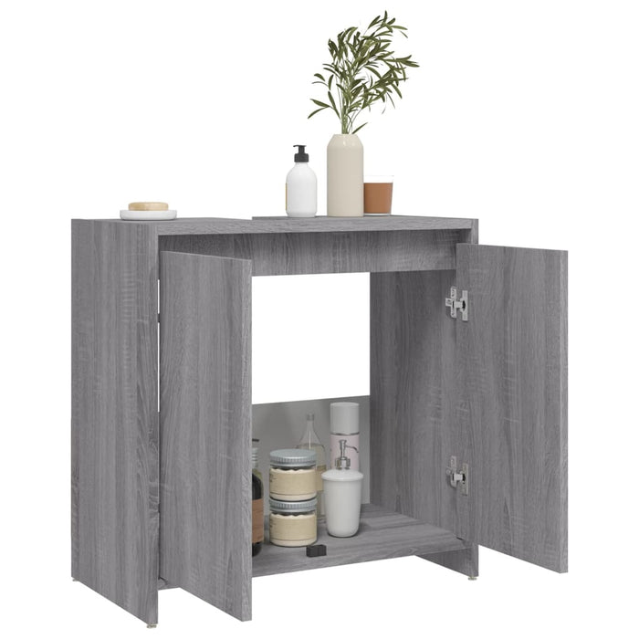 Armadietto Bagno Grigio Sonoma 60x33x61 cm in Legno Multistrato cod mxl 11647