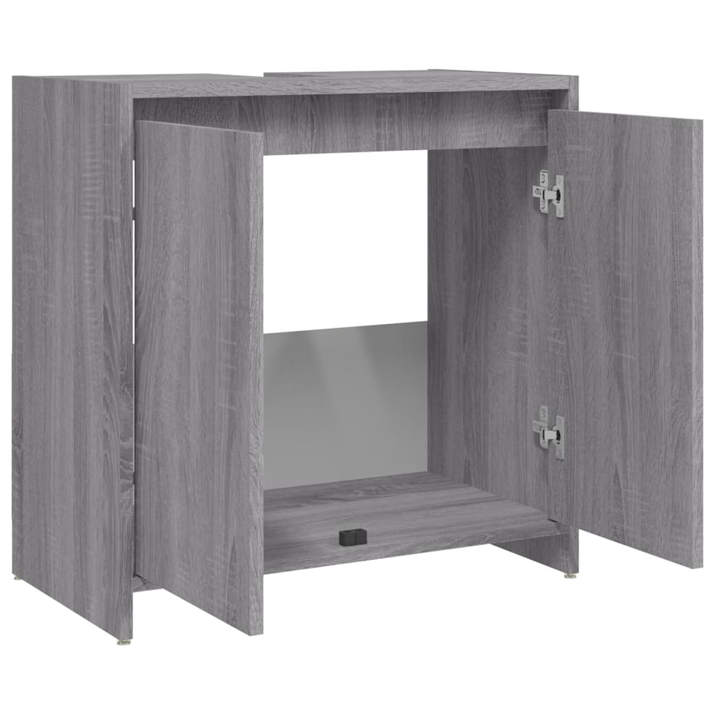 Armadietto Bagno Grigio Sonoma 60x33x61 cm in Legno Multistrato cod mxl 11647