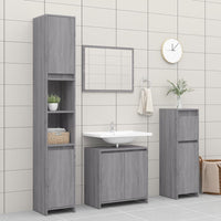 Armadietto Bagno Grigio Sonoma 60x33x61 cm in Legno Multistrato cod mxl 11647