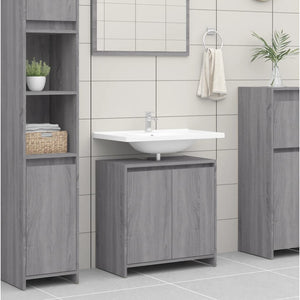 Armadietto Bagno Grigio Sonoma 60x33x61 cm in Legno Multistrato 826358