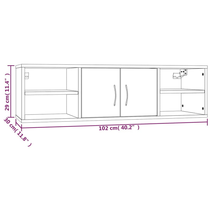 Mensola a Muro Rovere Fumo 102x30x29 cm Legno Multistrato cod mxl 32904